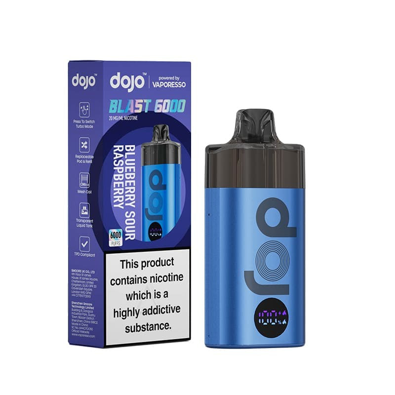 vaporesso dojo blast 6000 blueberry sour raspberry