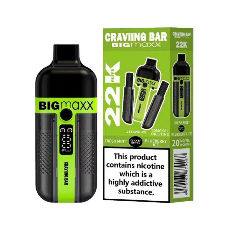 craving bar big maxx 22k fresh mint blueberry ice