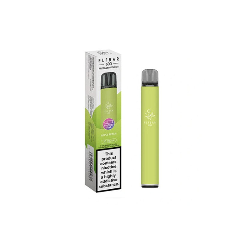 elf bar 600 prefilled kit apple peach