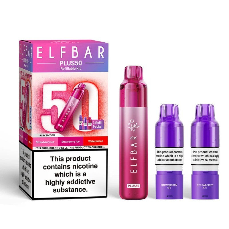 elf bar plus 50 prefilled kit ruby edition