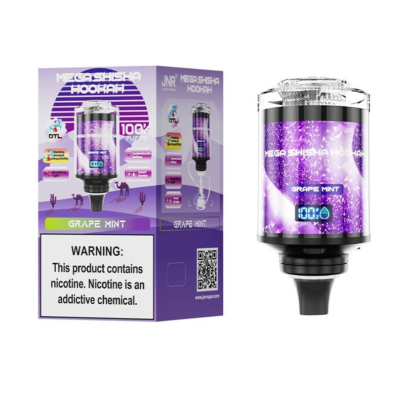 jnr mega shisha hookah 100k grape mint