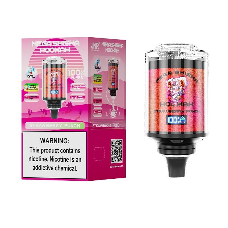 jnr mega shisha hookah 100k strawberry punch