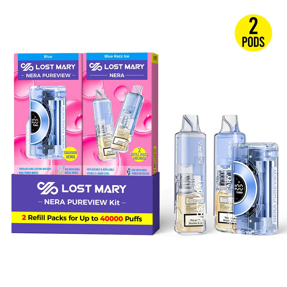 lost mary nera pureview kit blue razz ice