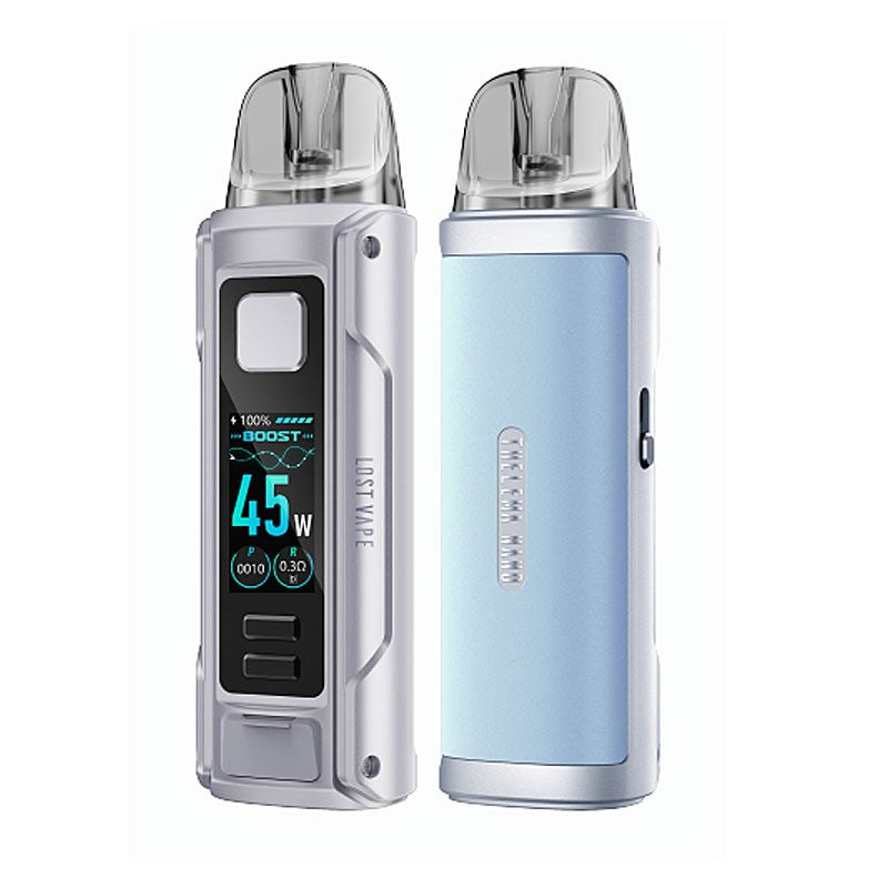 lost vape thelema nano kit silver blue