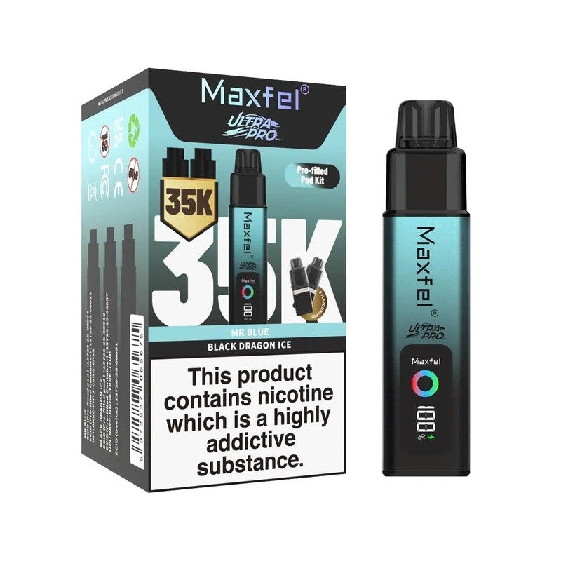 maxfel ultra pro 35k vape mr blue black dragon ice
