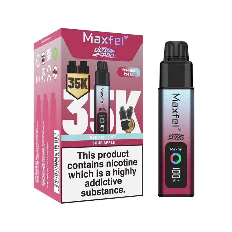 maxfel ultra pro 35k vape red apple ice sour apple