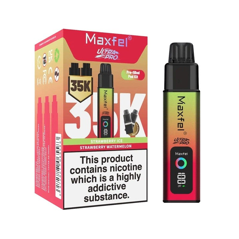 maxfel ultra pro 35k vape strawberry ice strawberry watermelon