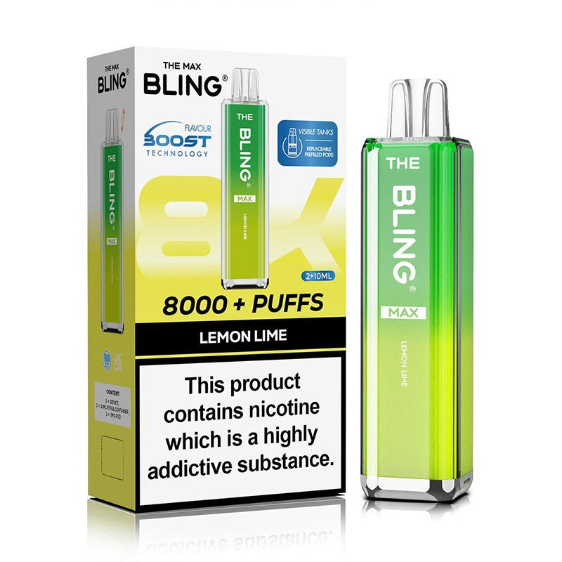 the crystal bling max 8000 vape lemon lime