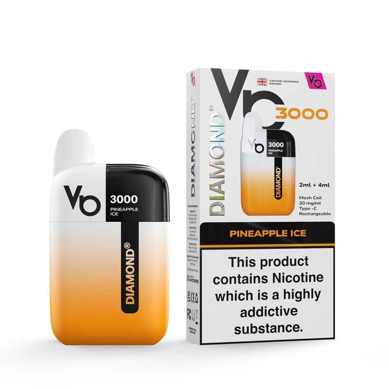 vapes bars diamond 3000 prefilled kit pineapple ice