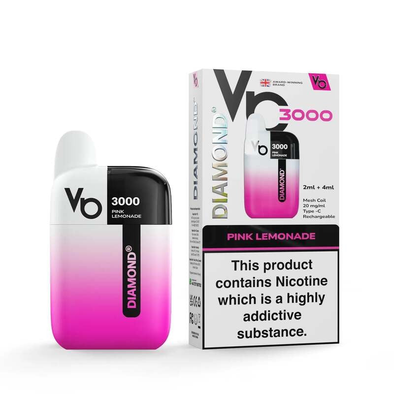 vapes bars diamond 3000 prefilled kit pink lemonade