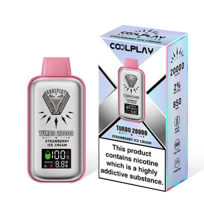 coolplay turbo 20k vape strawberry ice cream