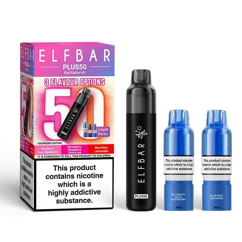 elf bar plus 50 prefilled kit raspberry edition