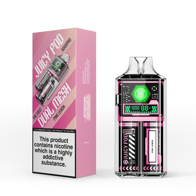 juicy pod 6000 pro vape pink lemon