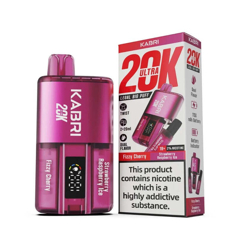 kabrio 20k ultra disposable vape fizzy cherry