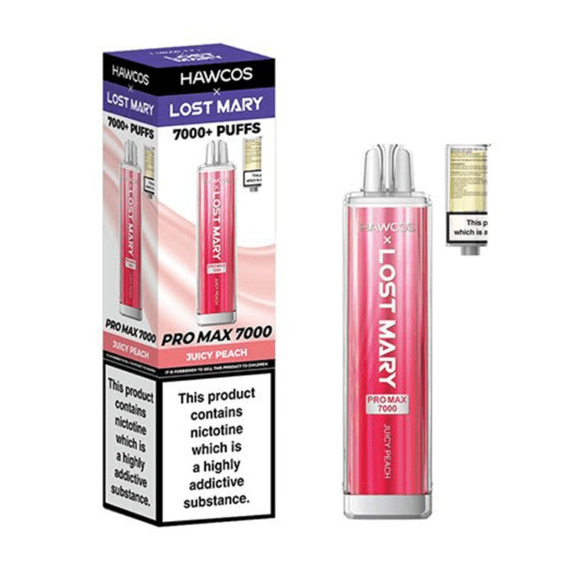 lost mary hawcos pro max 7000 vape juicy peach